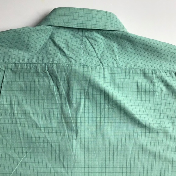 Thomas Pink green checkered cotton shirt F Cuff Sz 17 ~34 made in Ireland 🇮🇪 - Picture 2 of 10